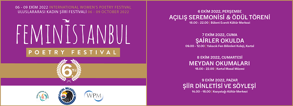 KARTAL, 6. ULUSLARARASI KADIN ŞİİRİ FESTİVALİ FEMİNİSTANBUL’A EV SAHİPLİĞİ YAPACAK